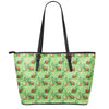 Cartoon Turtle Pattern Print Leather Tote Bag