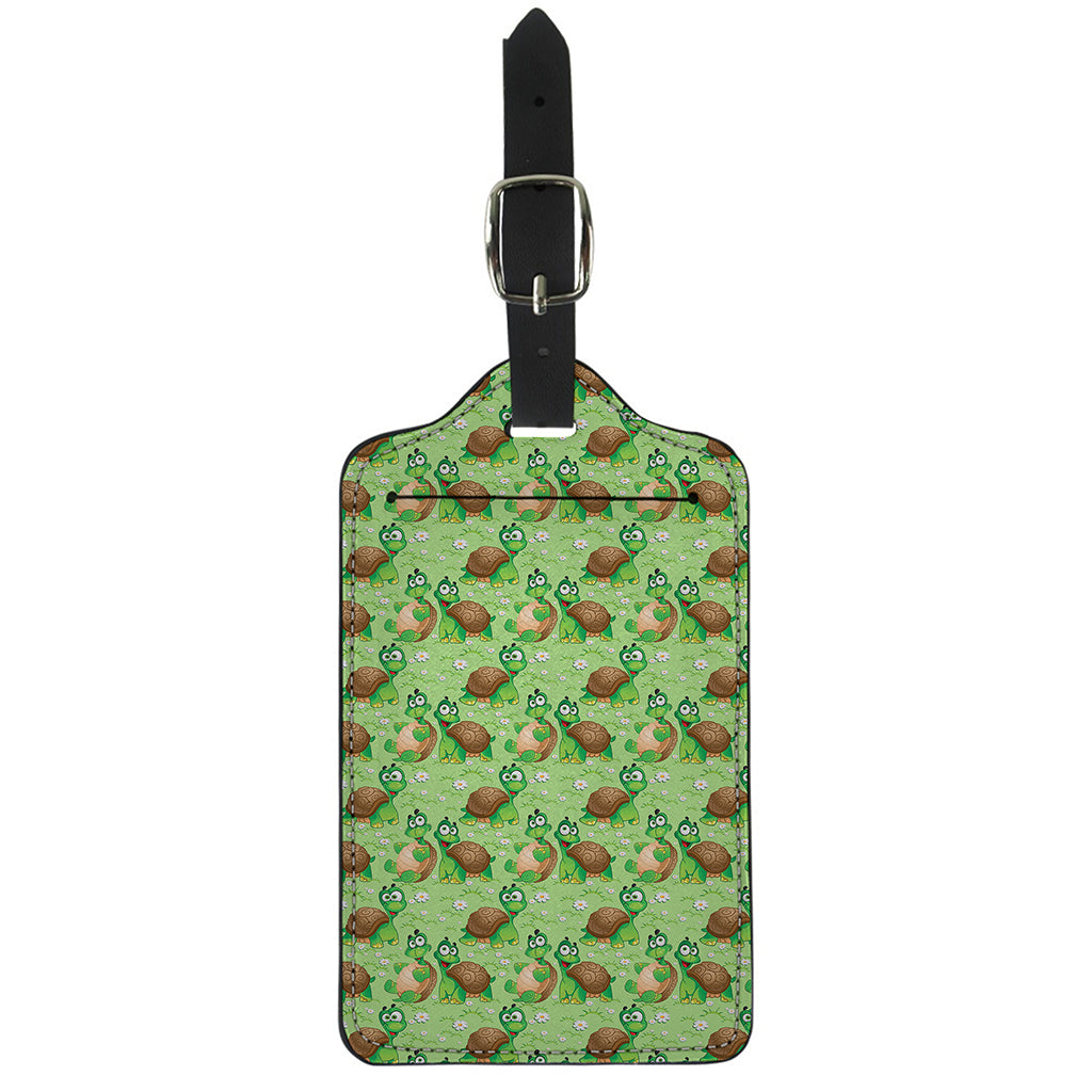 Cartoon Turtle Pattern Print Luggage Tag