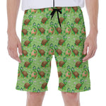 Cartoon Turtle Pattern Print Men's Beach Shorts