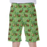 Cartoon Turtle Pattern Print Men's Beach Shorts