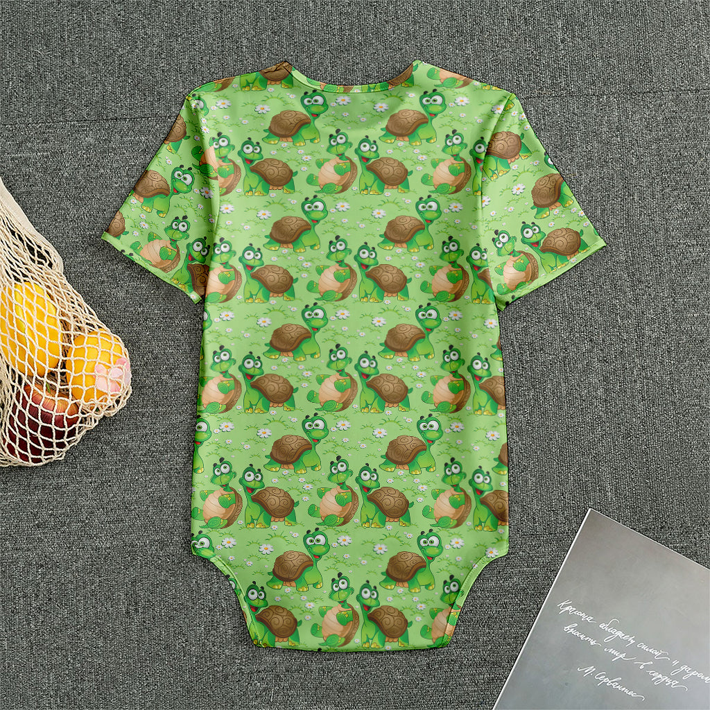 Cartoon Turtle Pattern Print Men's Bodysuit