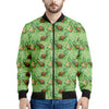 Cartoon Turtle Pattern Print Men's Bomber Jacket