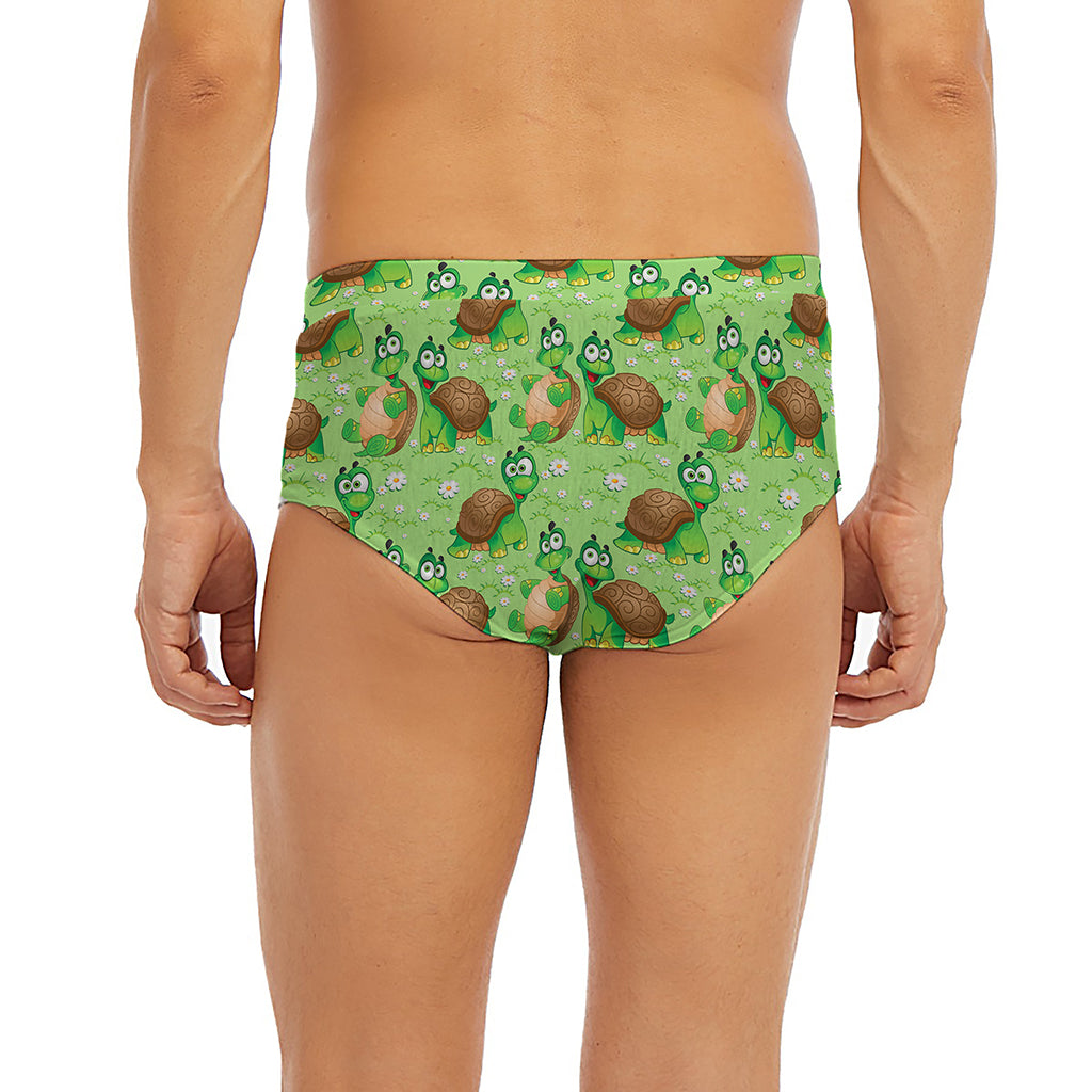 Cartoon Turtle Pattern Print Men's Briefs