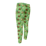 Cartoon Turtle Pattern Print Men's Compression Pants