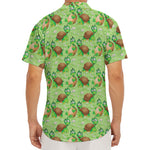 Cartoon Turtle Pattern Print Men's Deep V-Neck Shirt