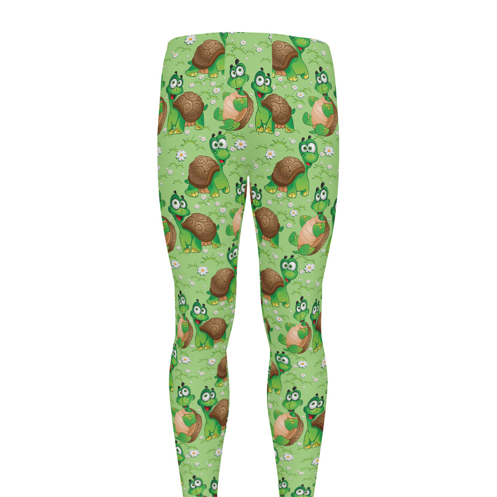 Cartoon Turtle Pattern Print Men's leggings