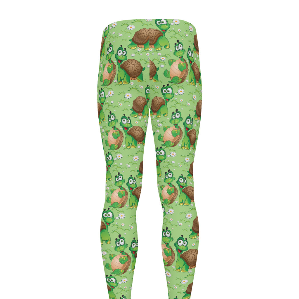 Cartoon Turtle Pattern Print Men's leggings