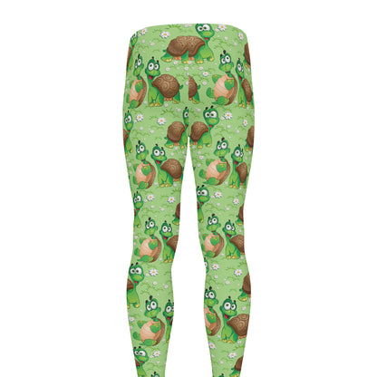 Cartoon Turtle Pattern Print Men's leggings