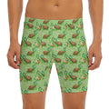 Cartoon Turtle Pattern Print Men's Long Boxer Briefs