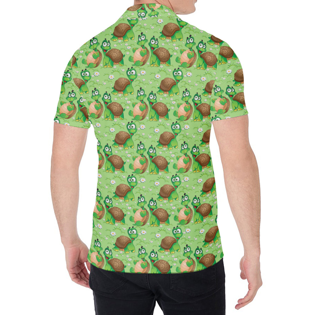 Cartoon Turtle Pattern Print Men's Shirt