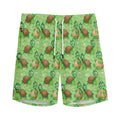 Cartoon Turtle Pattern Print Men's Athletic Shorts