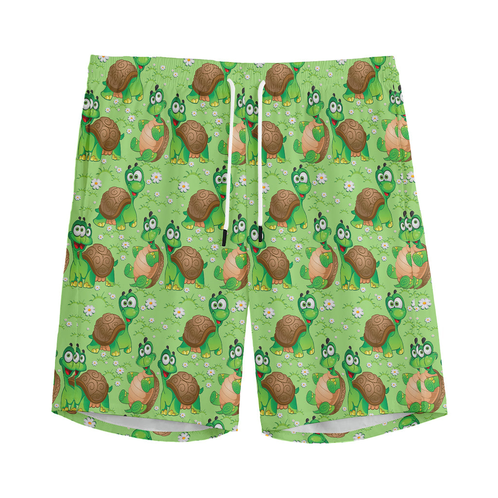 Cartoon Turtle Pattern Print Men's Sports Shorts