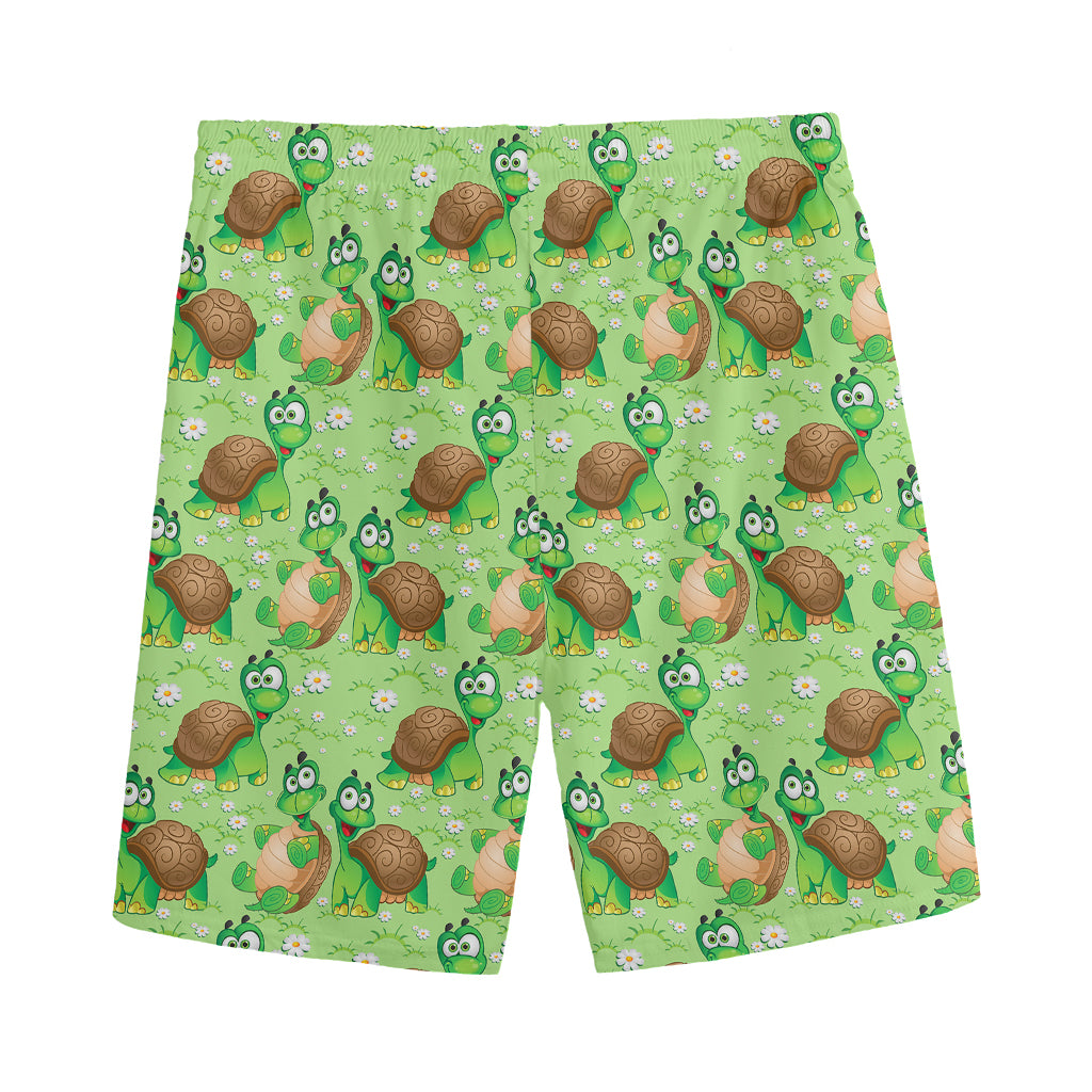 Cartoon Turtle Pattern Print Men's Sports Shorts