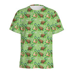 Cartoon Turtle Pattern Print Men's Sports T-Shirt