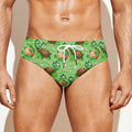 Cartoon Turtle Pattern Print Men's Swim Briefs
