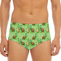 Cartoon Turtle Pattern Print Men's Triangle Swim Briefs