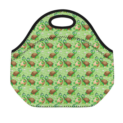 Cartoon Turtle Pattern Print Neoprene Lunch Bag