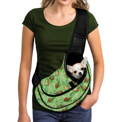 Cartoon Turtle Pattern Print Pet Sling Carrier