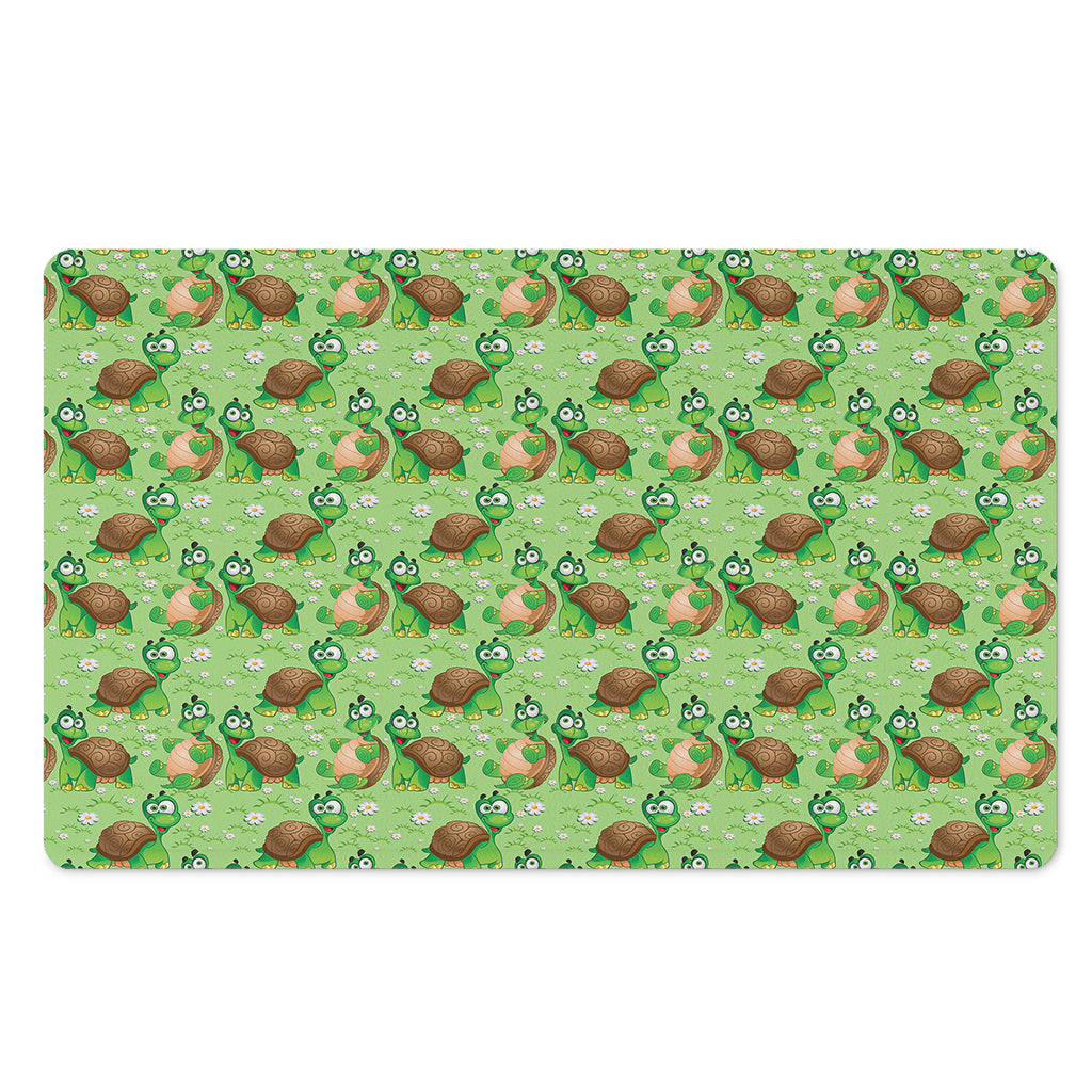 Cartoon Turtle Pattern Print Polyester Doormat
