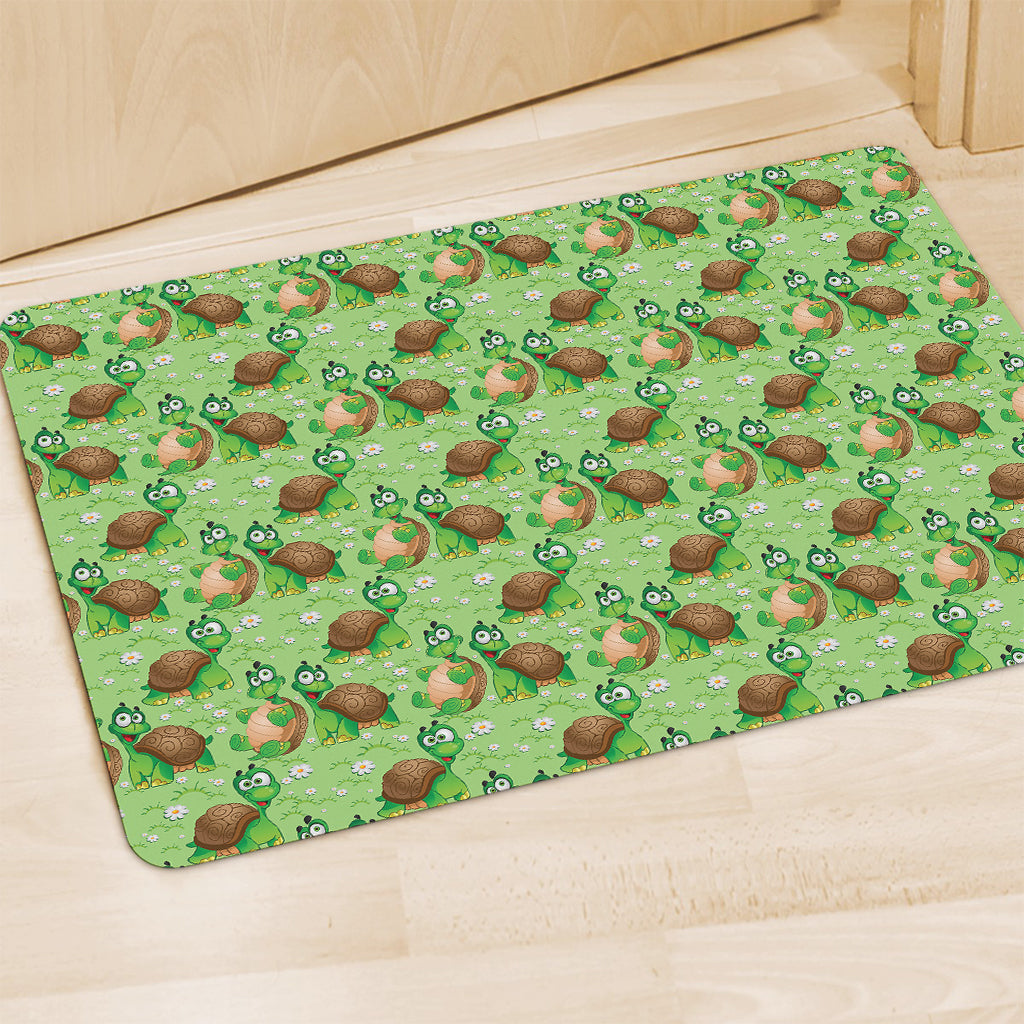 Cartoon Turtle Pattern Print Polyester Doormat