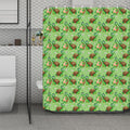 Cartoon Turtle Pattern Print Polyester Shower Curtain
