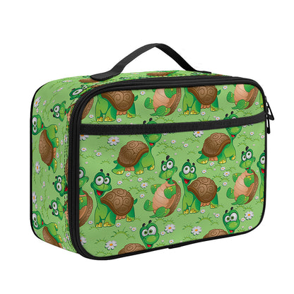 Cartoon Turtle Pattern Print Portable Lunch Bag