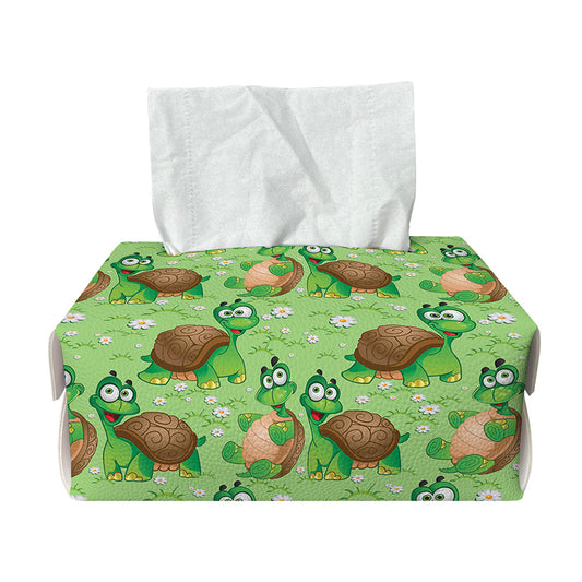 Cartoon Turtle Pattern Print Rectangle Tissue Box Cover