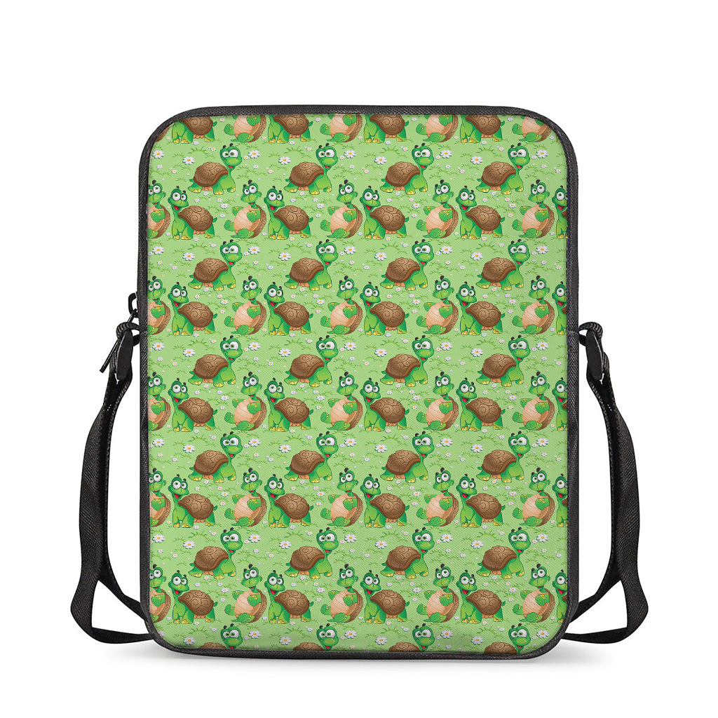 Cartoon Turtle Pattern Print Rectangular Crossbody Bag