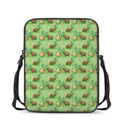 Cartoon Turtle Pattern Print Rectangular Crossbody Bag