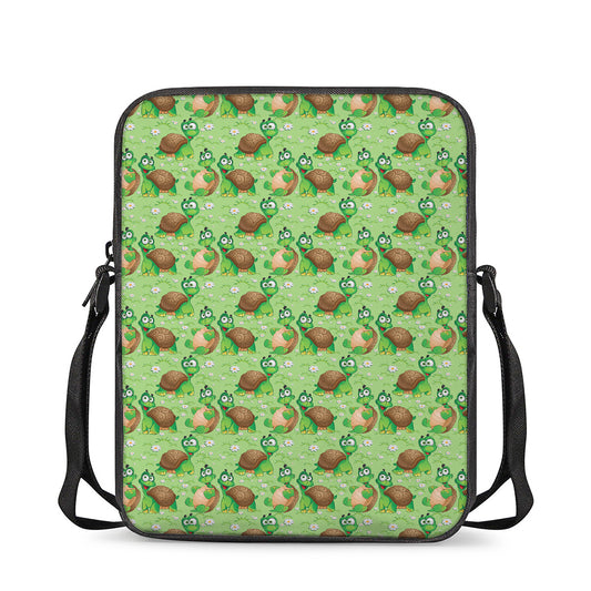 Cartoon Turtle Pattern Print Rectangular Crossbody Bag