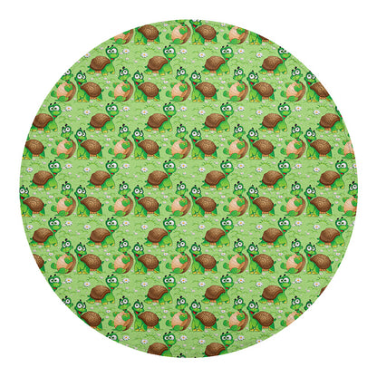 Cartoon Turtle Pattern Print Round Blanket