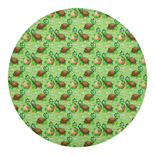 Cartoon Turtle Pattern Print Round Blanket