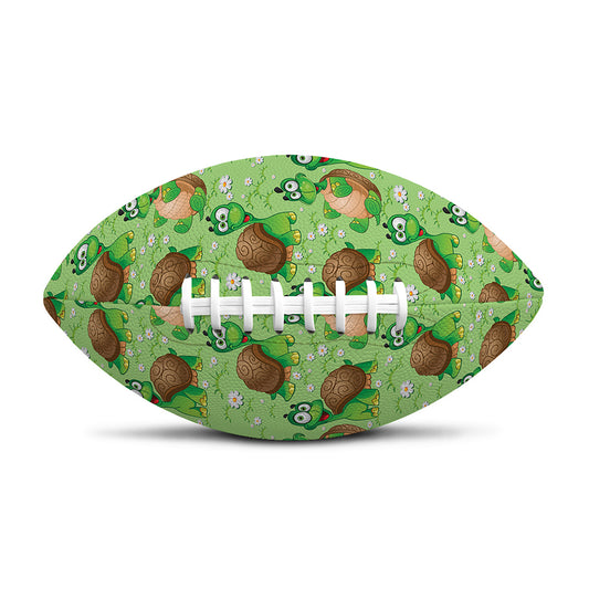 Cartoon Turtle Pattern Print Rugby Ball