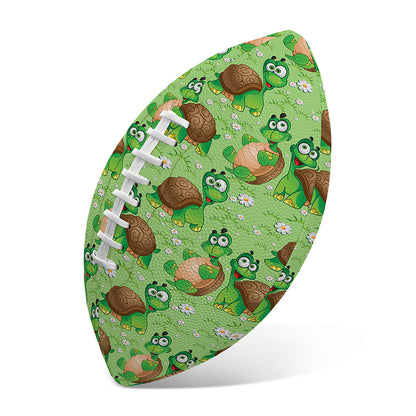 Cartoon Turtle Pattern Print Rugby Ball