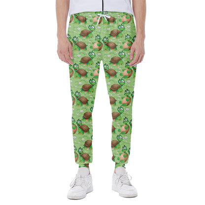 Cartoon Turtle Pattern Print Scuba Joggers