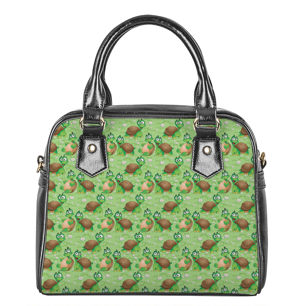 Cartoon Turtle Pattern Print Shoulder Handbag