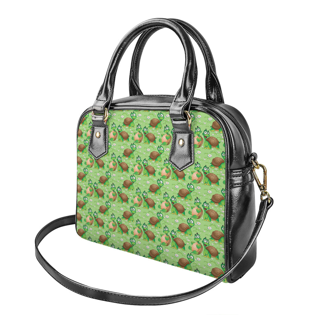 Cartoon Turtle Pattern Print Shoulder Handbag