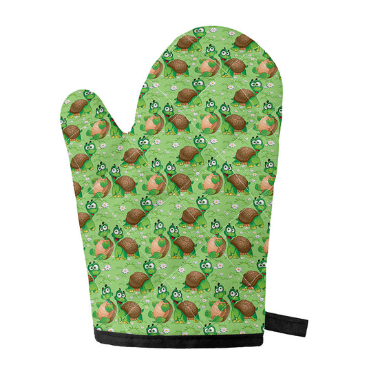 Cartoon Turtle Pattern Print Single Oven Mitt