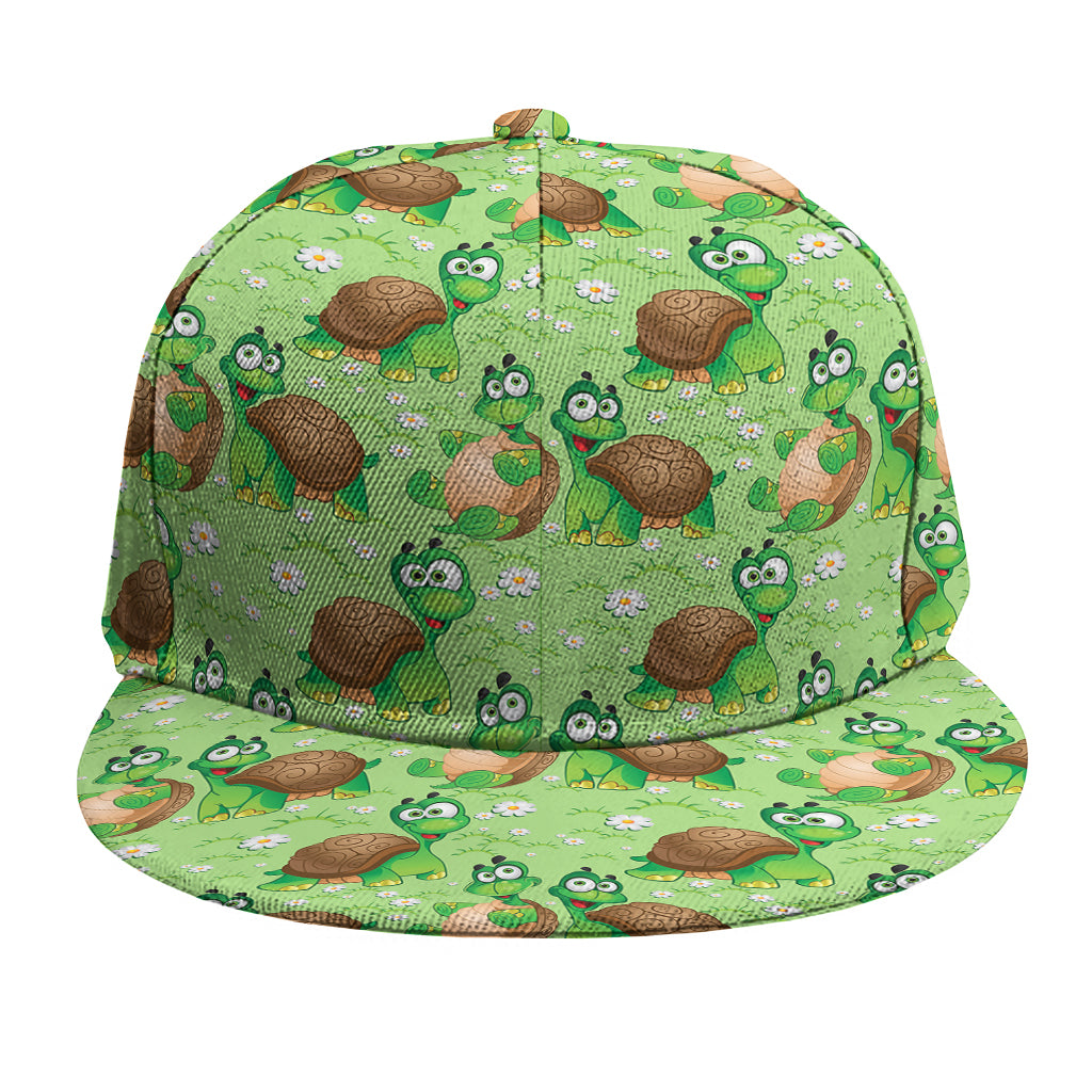 Cartoon Turtle Pattern Print Snapback Cap