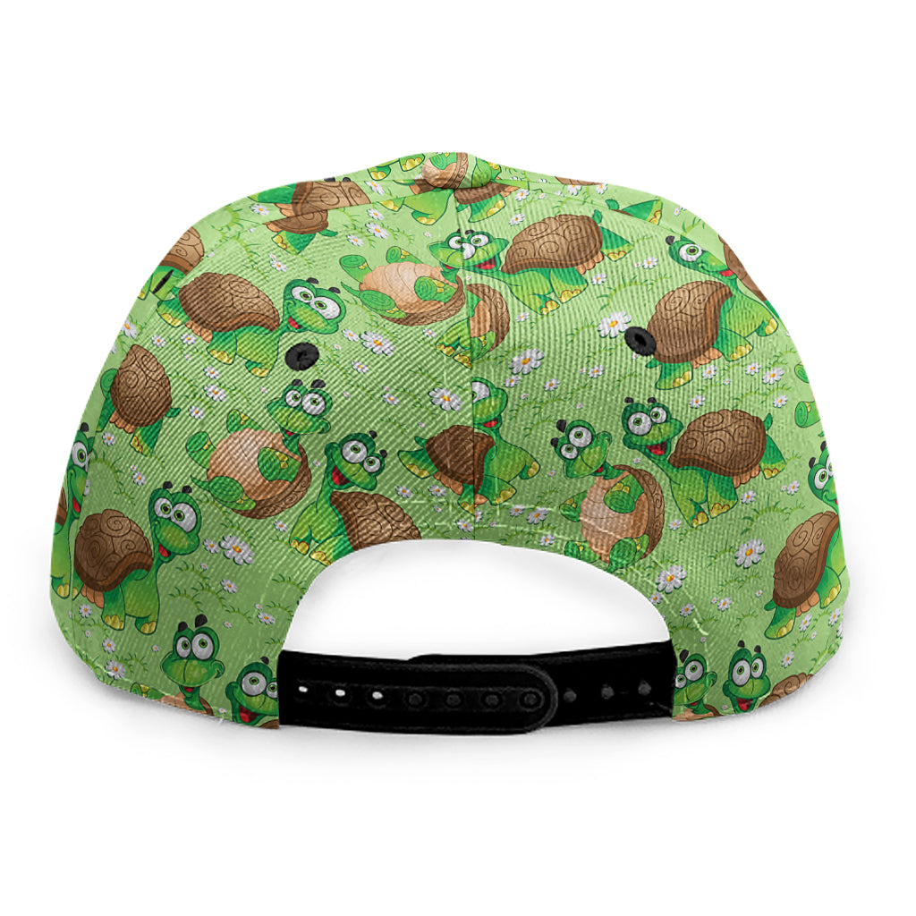Cartoon Turtle Pattern Print Snapback Cap