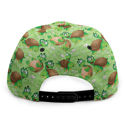 Cartoon Turtle Pattern Print Snapback Cap