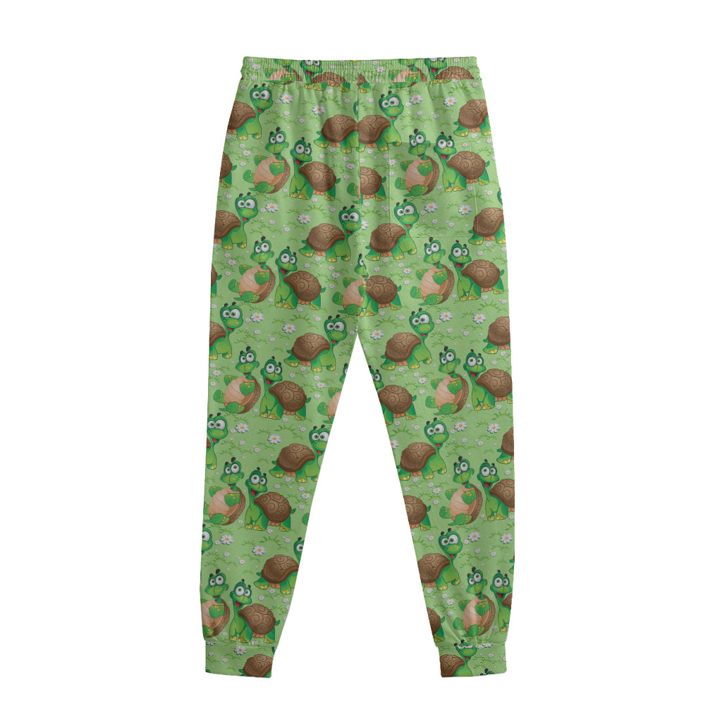 Cartoon Turtle Pattern Print Sweatpants
