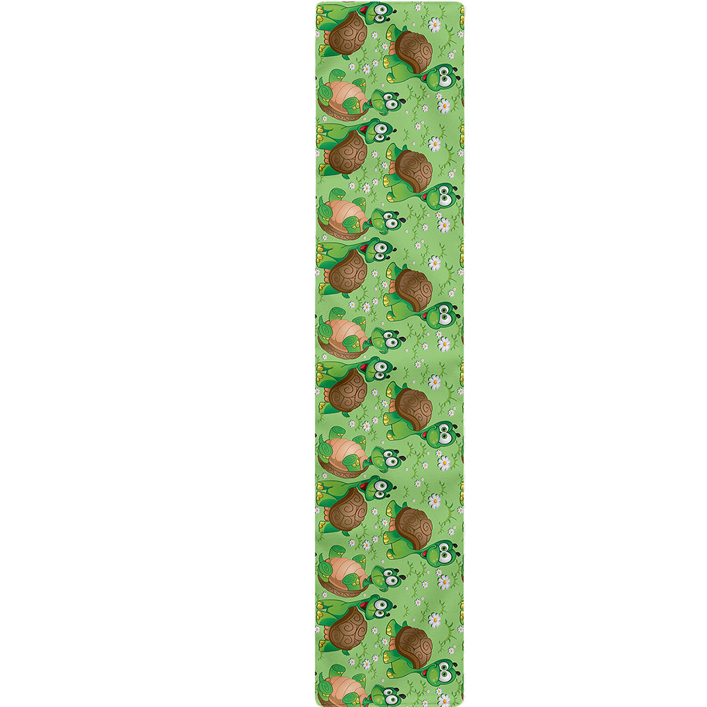 Cartoon Turtle Pattern Print Table Runner
