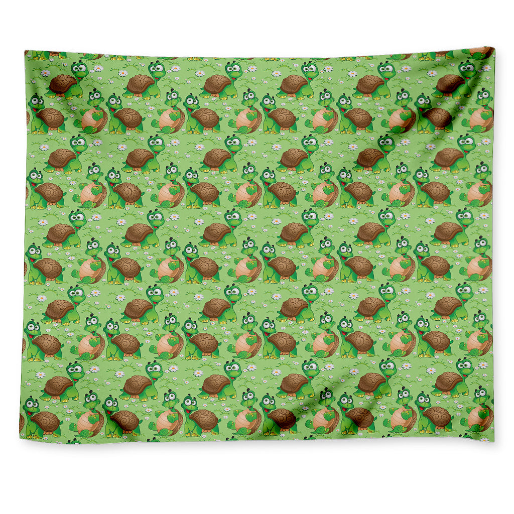 Cartoon Turtle Pattern Print Tapestry