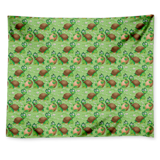 Cartoon Turtle Pattern Print Tapestry