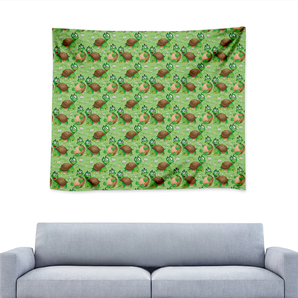 Cartoon Turtle Pattern Print Tapestry
