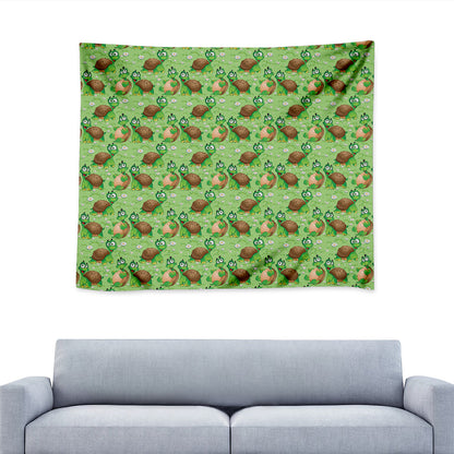 Cartoon Turtle Pattern Print Tapestry