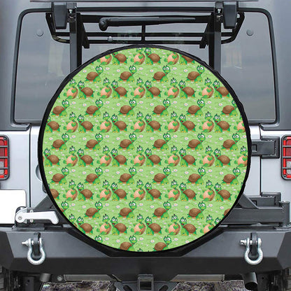 Cartoon Turtle Pattern Print Tire Cover