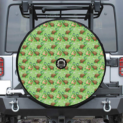 Cartoon Turtle Pattern Print Tire Cover With Camera Hole