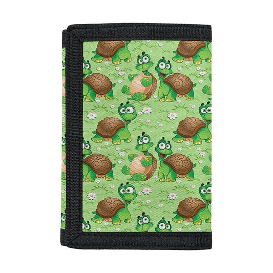 Cartoon Turtle Pattern Print Trifold Wallet